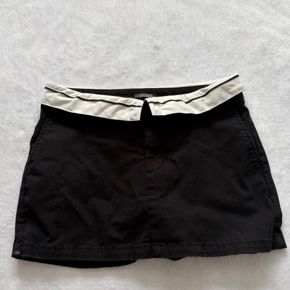 Wild Fable Foldover Black Mini Skort Women's 6 Y2K Rave Grunge Skirt Party Skate